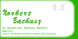 norbert bachusz business card